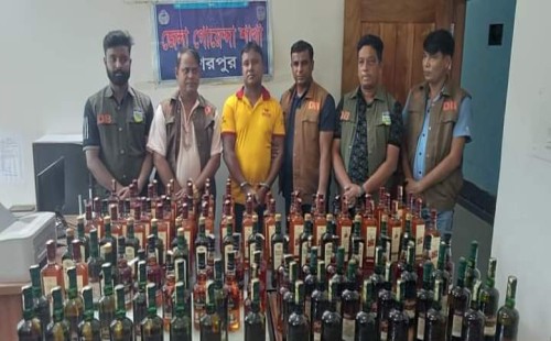 নালিতাবাড়ীতে ১৩৩ বোতল ভারতীয় মদসহ যুবক গ্রেফতার 